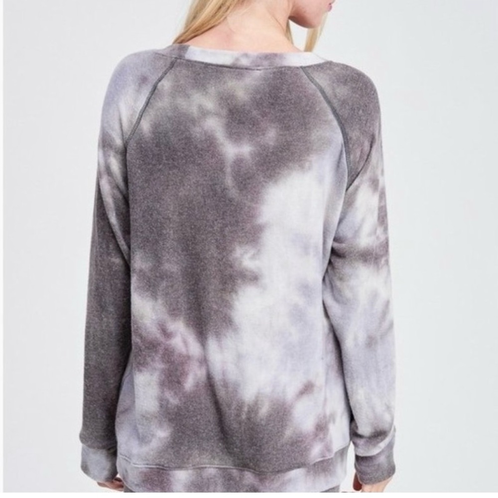 Phil Love Tie Dye Lounge Set Size XL Grey & Lavender Cozy Sweatshirt + Joggers - Picture 4 of 4